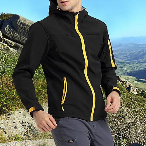 

Men's Hiking Jacket Winter Outdoor Solid Color Waterproof Windproof Fleece Lining Breathable Jacket Top Softshell Hunting Fishing Camping / Hiking / Caving Black Red Army Green Navy Blue Blue / Warm