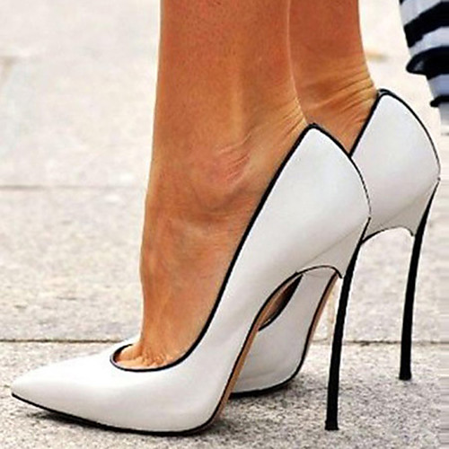 

Women's Heels Stiletto Heel Pointed Toe Patent Leather Spring & Fall White