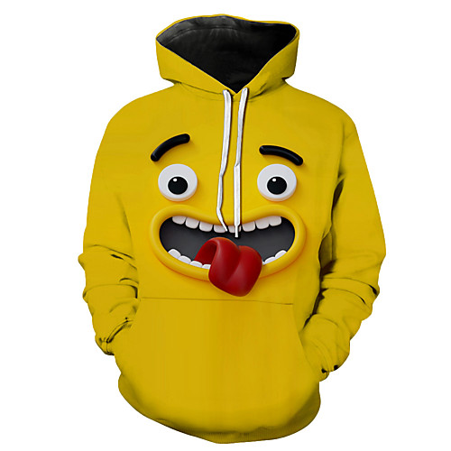 

Men's Plus Size Hoodie 3D Hooded Daily Basic Hoodies Sweatshirts Yellow