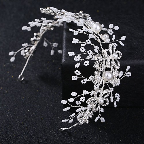 

Alloy Hair Accessory with Crystal / Rhinestone / Pearls / Flower 1 Piece Wedding Headpiece