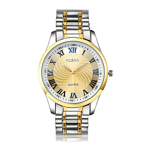 

Men's Dress Watch Quartz Formal Style Stylish Stainless Steel Silver / Gold Casual Watch Analog Fashion - Golden White One Year Battery Life