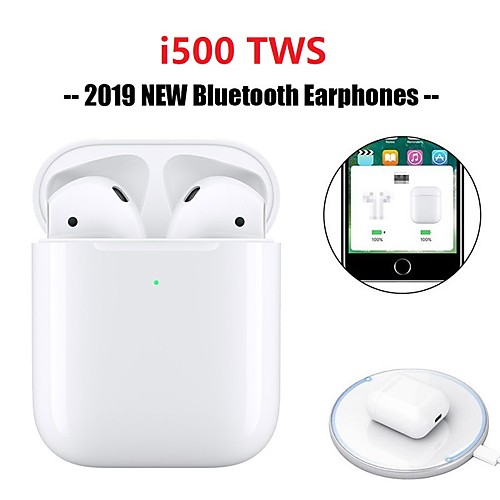 

Original i500 TWS True Wireless Earbuds Bluetooth 5.0 Support Qi Wireless Charge Pop Up Window with iOS Auto Pairing Mini Touch Control Headphone Sport Outdoor
