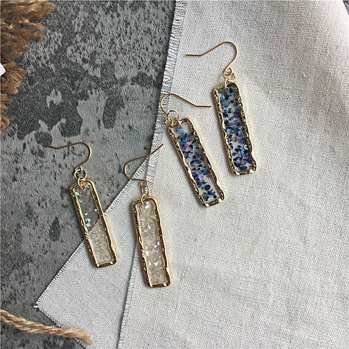 

Women's Earrings Geometrical Alphabet Shape Gold Plated S925 Sterling Silver Earrings Jewelry White / Blue For Gift Daily Festival 1 Pair
