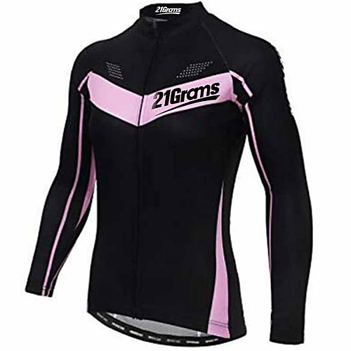 

21Grams Women's Long Sleeve Cycling Jersey Winter Black Bike Jersey Top Mountain Bike MTB Road Bike Cycling Thermal / Warm Breathable Quick Dry Sports Clothing Apparel / Micro-elastic / Sweat-wicking