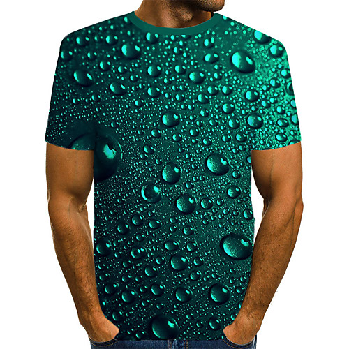 

Men's Graphic Beer Print T-shirt Street chic Exaggerated Daily Beach Round Neck Army Green / Summer / Short Sleeve