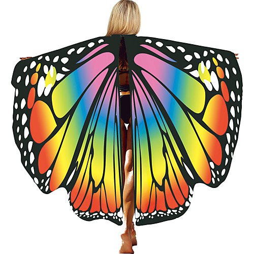 

Butterfly Wings Cloak Women's Movie Cosplay Halloween RedYellow / Purple / Yellow Cloak Halloween Polyester