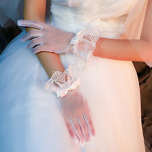 

Mesh Wrist Length Glove Lace / Gloves With Trim
