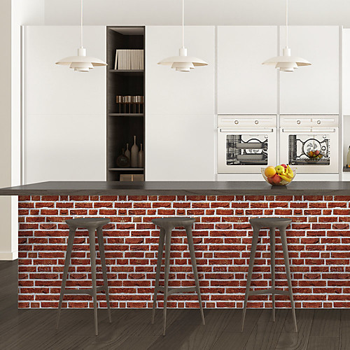 

New and old brick pattern PVC simulation self-adhesive DIY decorative wall stickers bar stickers 01