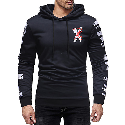 

Men's Hoodie Graphic Hooded Daily Basic Casual Hoodies Sweatshirts Black