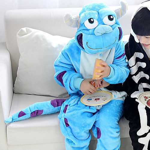 

Kid's Camouflage Kigurumi Pajamas Nightwear Cartoon Hippo Onesie Pajamas Flannelette Blue Cosplay For Boys and Girls Animal Sleepwear Cartoon Festival / Holiday Costumes