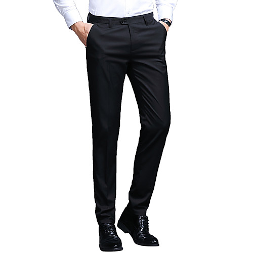 

Men's Basic Street chic Slim Dress Pants Chinos Pants - Solid Colored Black Blue, Classic Black Blue Gray US32 / UK32 / EU40 / US34 / UK34 / EU42 / US38 / UK38 / EU46