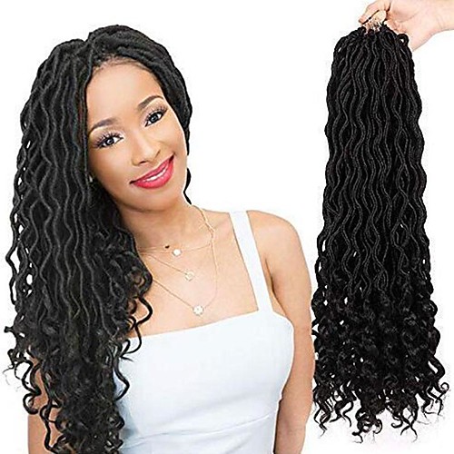 

Dreadlocks / Faux Locs Curly Box Braids Synthetic Hair 14 inch Medium Length Braiding Hair 1pack 24 roots / pack