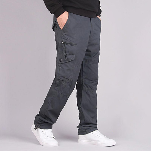 

Men's Hiking Pants Trousers Hiking Cargo Pants Solid Color Winter Outdoor Warm Soft Comfortable Wear Resistance Cotton Pants / Trousers Bottoms Black Camouflage Grey Green Camping / Hiking / Caving