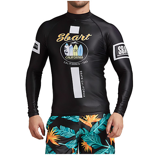 

SBART Men's Diving Rash Guard Top Breathable Quick Dry Long Sleeve Swimming Surfing Snorkeling Patchwork Autumn / Fall Spring Summer / Micro-elastic