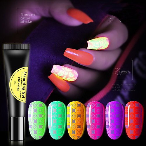 

1pcs 8ml Nail noctilucent nail polish glue web celebrity inferior smooth color fluorescent printing