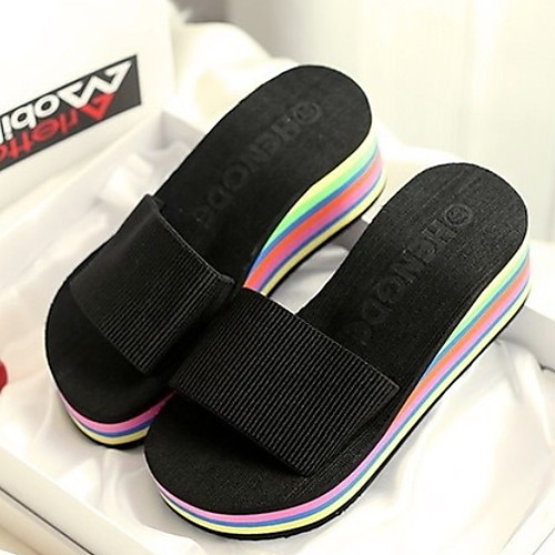 

Women's Slippers & Flip-Flops Flat Heel Round Toe EVA(ethylene-vinyl acetate copolymer) Summer Black