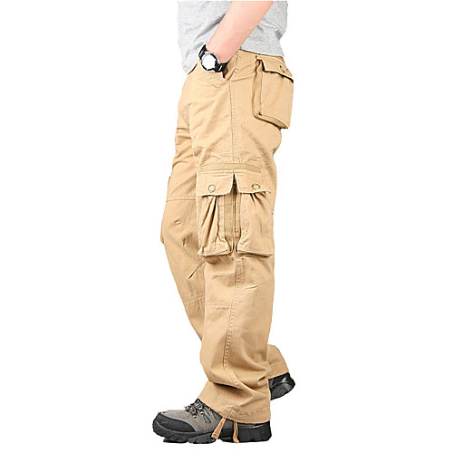 

Men's Hiking Pants Trousers Hiking Cargo Pants Solid Color Winter Outdoor Warm Soft Comfortable Wear Resistance Cotton Pants / Trousers Bottoms Black Yellow Khaki Green Camping / Hiking / Caving