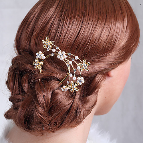 

Imitation Pearl / Rhinestone / Alloy Headpiece with Rhinestone / Faux Pearl 1 Piece Wedding Headpiece