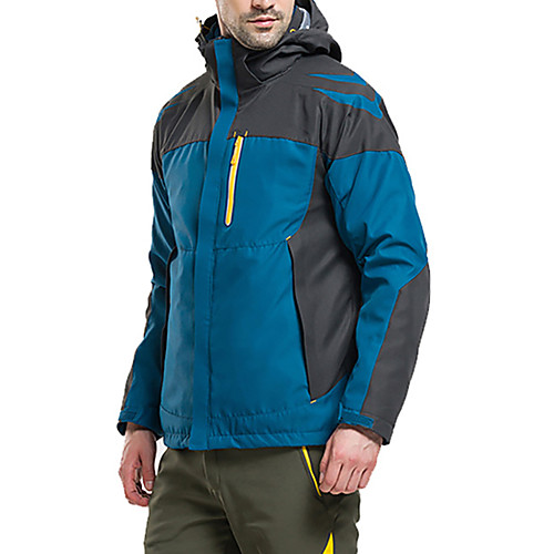 

Men's Hiking Jacket Winter Outdoor Patchwork Waterproof Windproof Breathable Warm Jacket Top Hunting Fishing Camping / Hiking / Caving Red Army Green Blue Orange Green