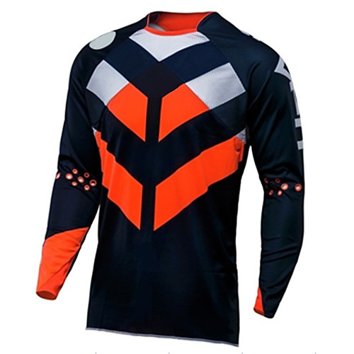

Men's Long Sleeve Cycling Jersey Downhill Jersey Dirt Bike Jersey Winter Fleece Black / Red Geometic Bike Jersey Motorcyle Clothing Top Mountain Bike MTB Road Bike Cycling Thermal / Warm Windproof