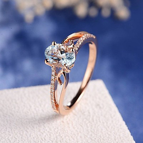 

Women's Ring 1pc Rose Gold Copper Circular Basic Fashion Wedding Jewelry