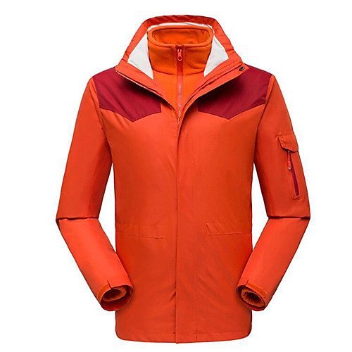 

Men's Women's Hiking Jacket Winter Outdoor Patchwork Waterproof Windproof Breathable Warm Jacket Top Hunting Fishing Camping / Hiking / Caving Black Red Blue Grey Orange