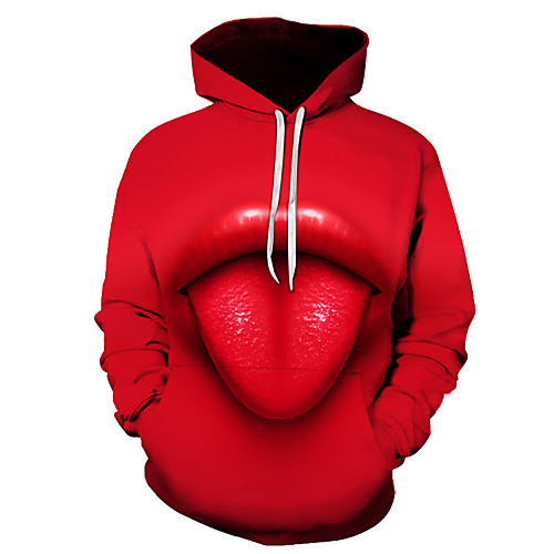 

Men's Plus Size Hoodie 3D Hooded Daily Basic Hoodies Sweatshirts Red