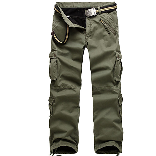 

Men's Hiking Pants Trousers Hiking Cargo Pants Solid Color Winter Outdoor Warm Soft Comfortable Wear Resistance Cotton Pants / Trousers Bottoms Black Yellow Army Green Camping / Hiking / Caving