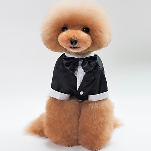 

Dog Dress Tuxedo Puppy Clothes Solid Colored Wedding Wedding Party Dog Clothes Puppy Clothes Dog Outfits Black Costume for Girl and Boy Dog Polyster S M L XL XXL