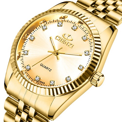 

CHENXI Men's Dress Watch Quartz Formal Style Stylish Stainless Steel Gold 30 m Water Resistant / Waterproof Noctilucent Analog Luxury Fashion - Golden GoldenBlack GoldenWhite One Year Battery Life
