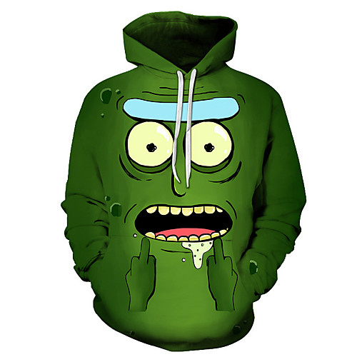 

Men's Hoodie Character Hooded Daily Basic Hoodies Sweatshirts Green