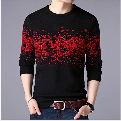 

Men's Solid Colored Long Sleeve Pullover Sweater Jumper, Round Neck Red / Green / Navy Blue US34 / UK34 / EU42 / US36 / UK36 / EU44 / US38 / UK38 / EU46