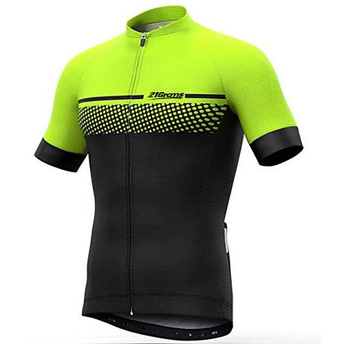

21Grams Men's Short Sleeve Cycling Jersey Green / Black Gradient Bike Jersey Top Mountain Bike MTB Road Bike Cycling UV Resistant Breathable Quick Dry Sports Clothing Apparel / Micro-elastic
