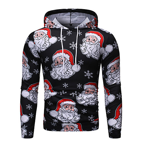 

Men's Hoodie Graphic Ugly Christmas Hooded Daily Basic Christmas Hoodies Sweatshirts Black