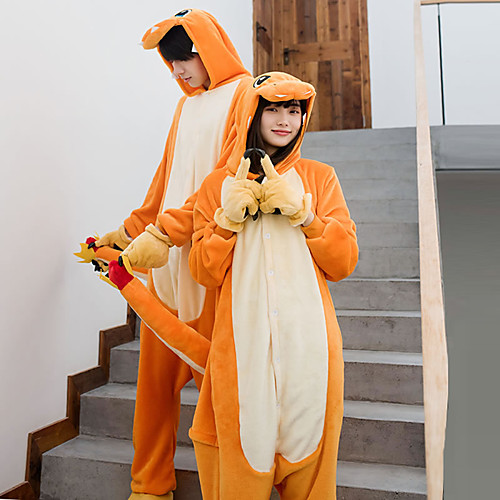 

Adults' Camouflage Kigurumi Pajamas Nightwear Dragon Onesie Pajamas Flannelette Orange Cosplay For Men and Women Animal Sleepwear Cartoon Festival / Holiday Costumes