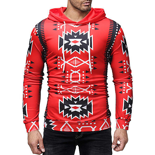 

Men's Pullover Hoodie Sweatshirt Graphic Daily Going out Other Prints Casual Hoodies Sweatshirts Red Yellow