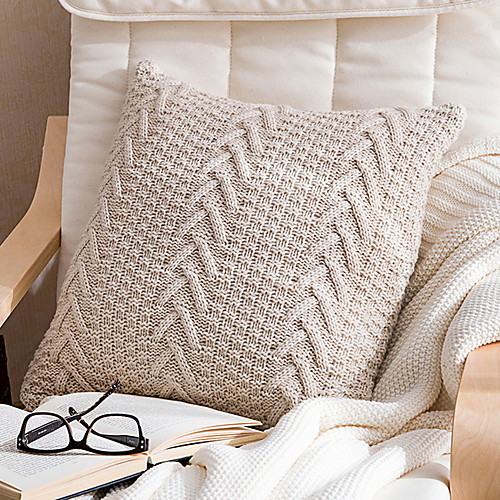 

Set of 1 Cotton / Linen Pillow Cover, Solid Colored Throw Pillow
