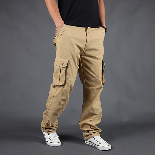 

Men's Hiking Pants Trousers Hiking Cargo Pants Solid Color Winter Outdoor Warm Soft Comfortable Wear Resistance Cotton Pants / Trousers Bottoms Black Yellow Army Green Blue Grey Camping / Hiking