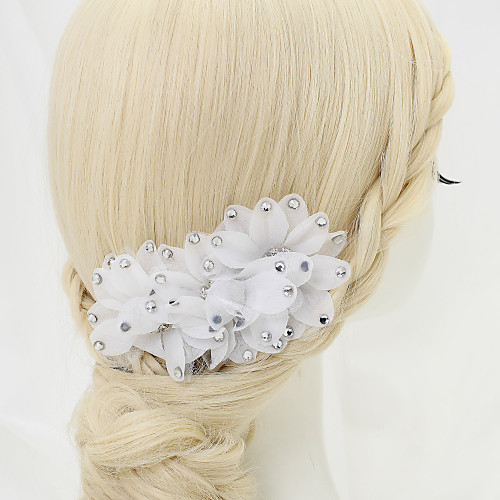 

Imitation Pearl / Rhinestone / Fabrics Headdress with Rhinestone / Imitation Pearl / Flower 1 Piece Wedding Headpiece
