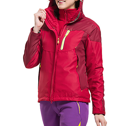 

Women's Hiking Jacket Winter Outdoor Patchwork Waterproof Windproof Breathable Warm Jacket Top Hunting Fishing Camping / Hiking / Caving Purple Red Fuchsia Blue Pink