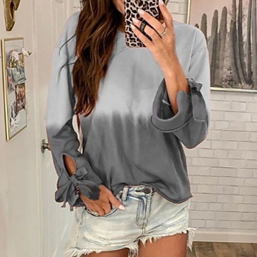

Women's Solid Colored Print Loose T-shirt Daily Blue / Purple / Red / Army Green / Brown / Light Green / Gray