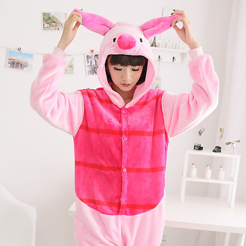 

Adults' Kigurumi Pajamas Piggy / Pig Onesie Pajamas Flannelette Red Cosplay For Men and Women Animal Sleepwear Cartoon Festival / Holiday Costumes