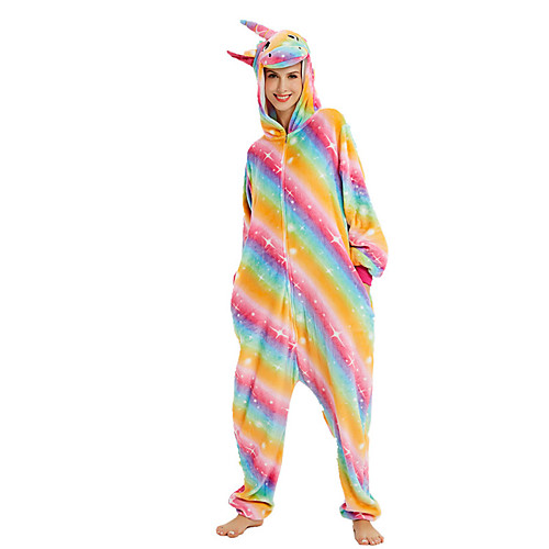 

Adults' Kigurumi Pajamas Unicorn Flying Horse Onesie Pajamas Flannelette Rainbow Cosplay For Men and Women Animal Sleepwear Cartoon Festival / Holiday Costumes