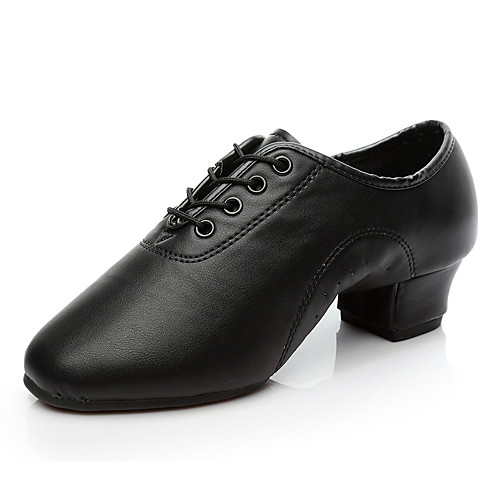 

Boys' / Girls' Modern Shoes / Ballroom Shoes / Salsa Shoes Faux Leather Lace-up Oxford / Heel Thick Heel Customizable Dance Shoes Black / Performance / Practice