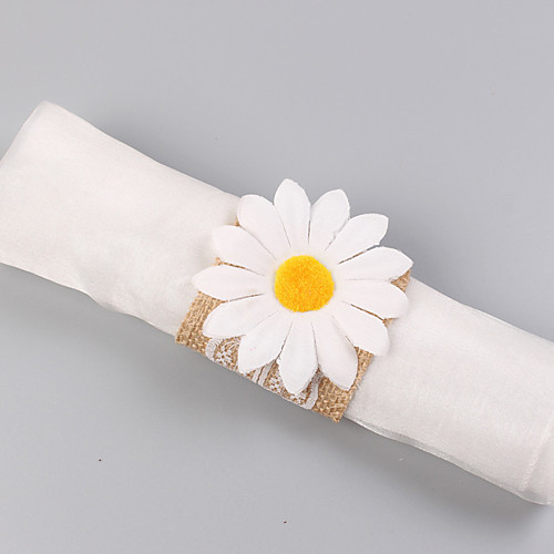 

100% Linen Wedding Napkins - 4 pcs Napkin Rings Wedding / Festival Classic Theme / Creative