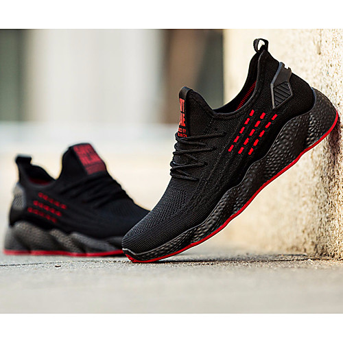 

Men's Comfort Shoes Tissage Volant Spring & Summer / Fall & Winter Sporty Athletic Shoes Running Shoes / Walking Shoes Non-slipping Striped Black / Black / White / Color Block