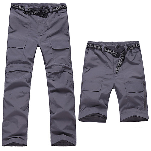 

Men's Hiking Pants Trousers Convertible Pants / Zip Off Pants Summer Outdoor UV Resistant Breathable Quick Dry Moisture Wicking Nylon Pants / Trousers Bottoms Dark Grey Army Green Khaki Camping