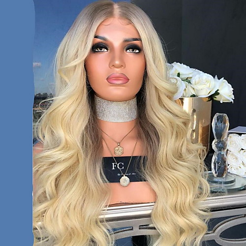 

Synthetic Wig Curly With Bangs Wig Blonde Medium Length Light golden Synthetic Hair 70 inch Women's Women Blonde