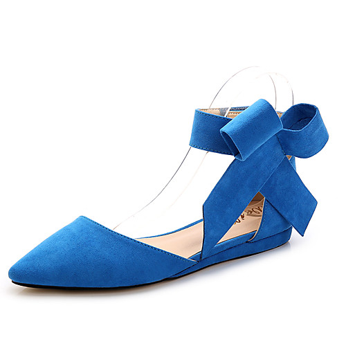 

Women's Flats Flat Heel Pointed Toe Bowknot Suede Sweet Spring & Summer Black / Red / Blue