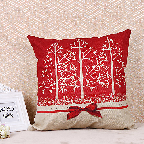 

1 pcs Linen Pillow Cover, Christmas Contemporary Classic Christmas Throw Pillow